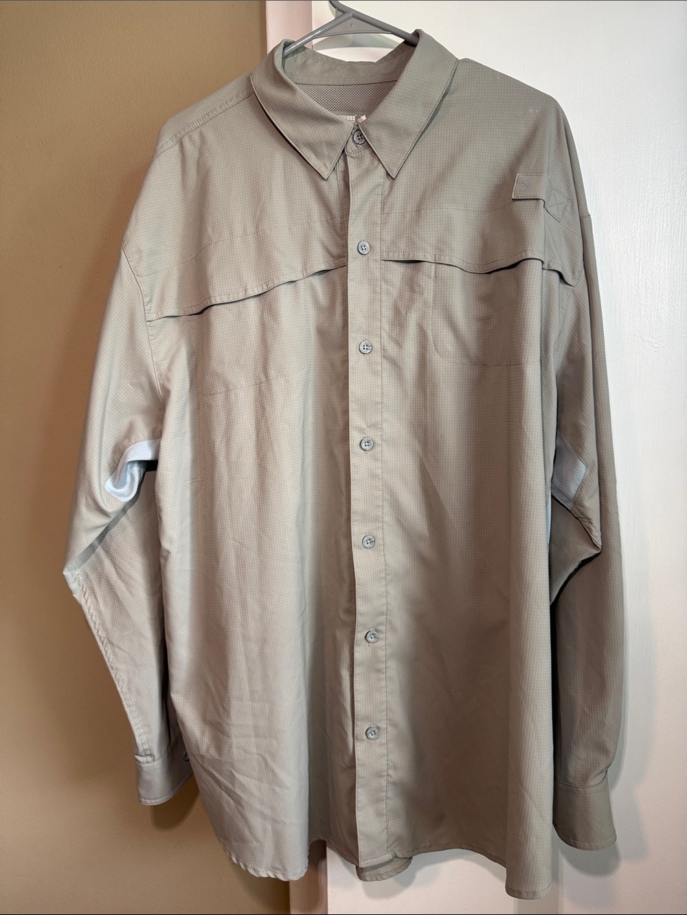 Men's Reel Legends Mariner II Light Gray Long Sleeve Shirt – Size 2XL